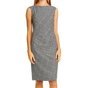 Lafayette 148 "Della" dress in houndstooth plaid.